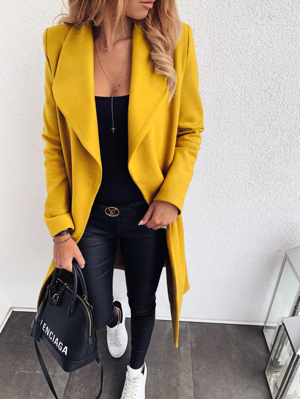 Women's Coats Autumn Winter Thick Long Sleeve Windbreaker Outwear WDC5899 yellow 724GoShop