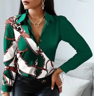 shirts for women printed long-sleeve fashion tops casual shirts for women Picture color 13 724GoShop