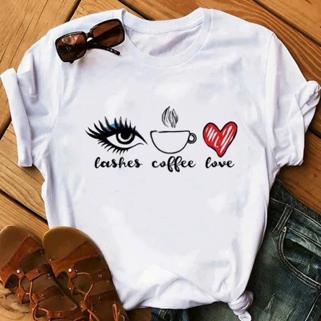 Women eye Lashes Tops Print Ladies Fashion Graphic T-Shirt 724GoShop