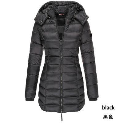 Hooded Women Warm Jacket Fashion Black 724GoShop