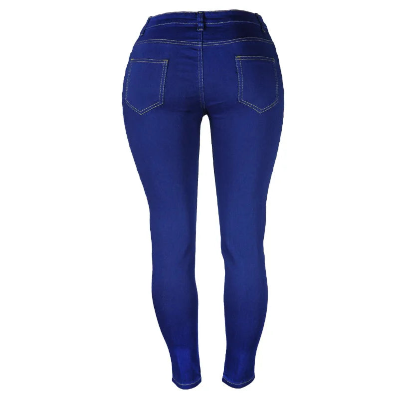 Fashion Breathable Skinny Denim casual blue jeans pants for women 724GoShop