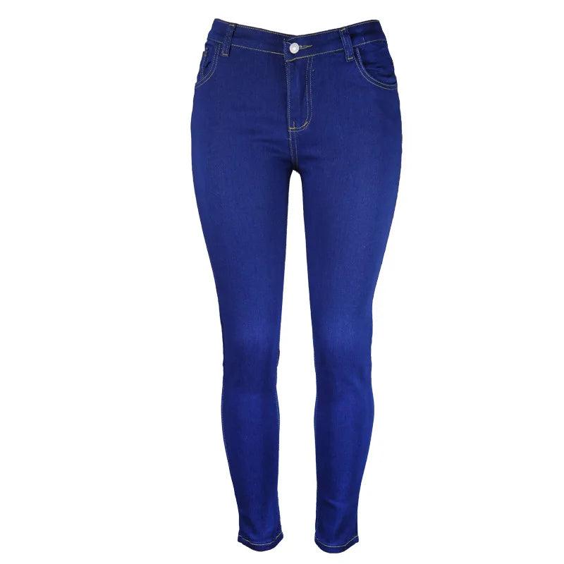 Fashion Breathable Skinny Denim casual blue jeans pants for women Dark blue 724GoShop