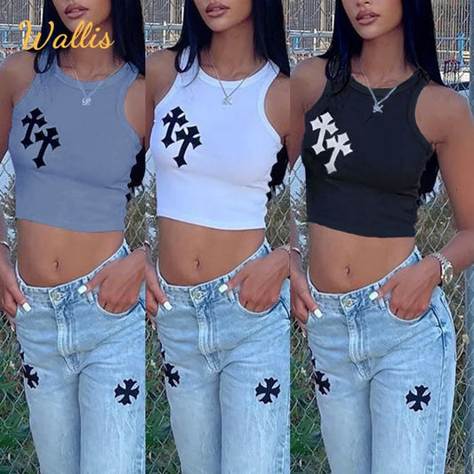 Top Women Fashion Sleeveless O-Neck Basic Slim Vest Tee Cool Girls 724GoShop