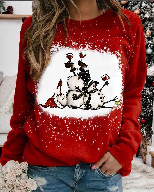 Trendy Women's Winter Sweatshirt New Christmas Fashion Digital Printing Gradient Decoration Breathable Knitted Digital printing 9 724GoShop