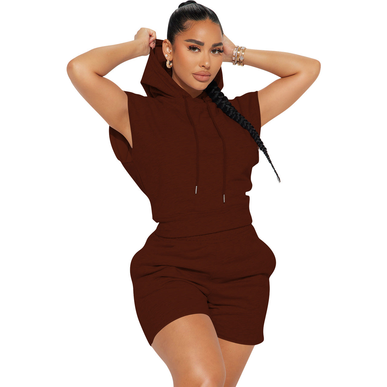 Women Hoodie And Shorts Two Piece women 724GoShop