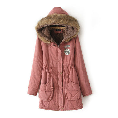 Warm Hooded Parka Jackets for Women red light 724GoShop