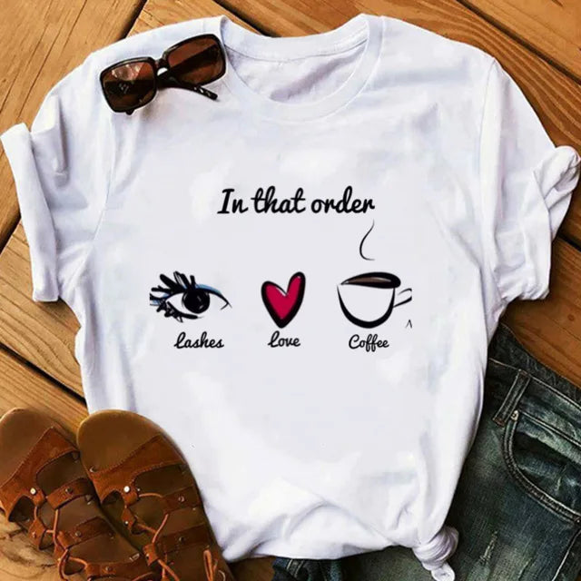 Women eye Lashes Tops Print Ladies Fashion Graphic T-Shirt 724GoShop