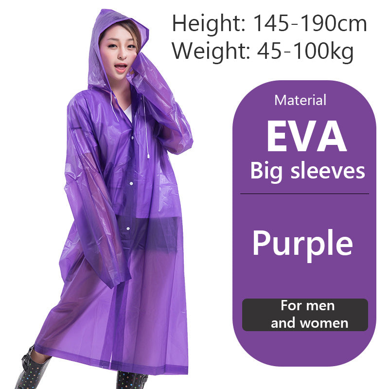 Women Men Impermeable Thickened Waterproof Raincoat Tourism Outdoor Hiking Rain Poncho Raincoat Hooded Rain Coat One Size Purple 724GoShop