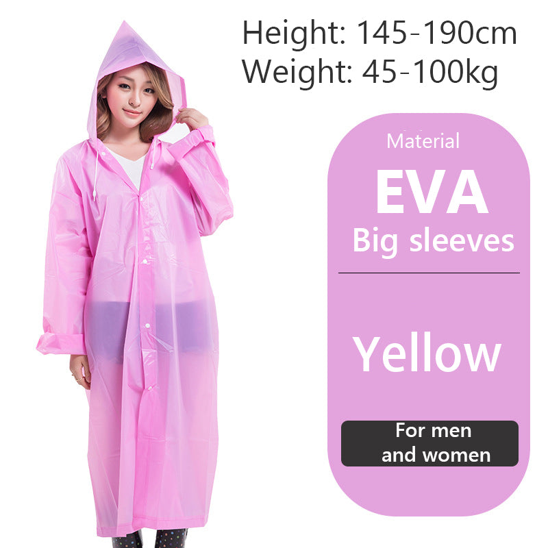 Women Men Impermeable Thickened Waterproof Raincoat Tourism Outdoor Hiking Rain Poncho Raincoat Hooded Rain Coat One Size Pink 724GoShop