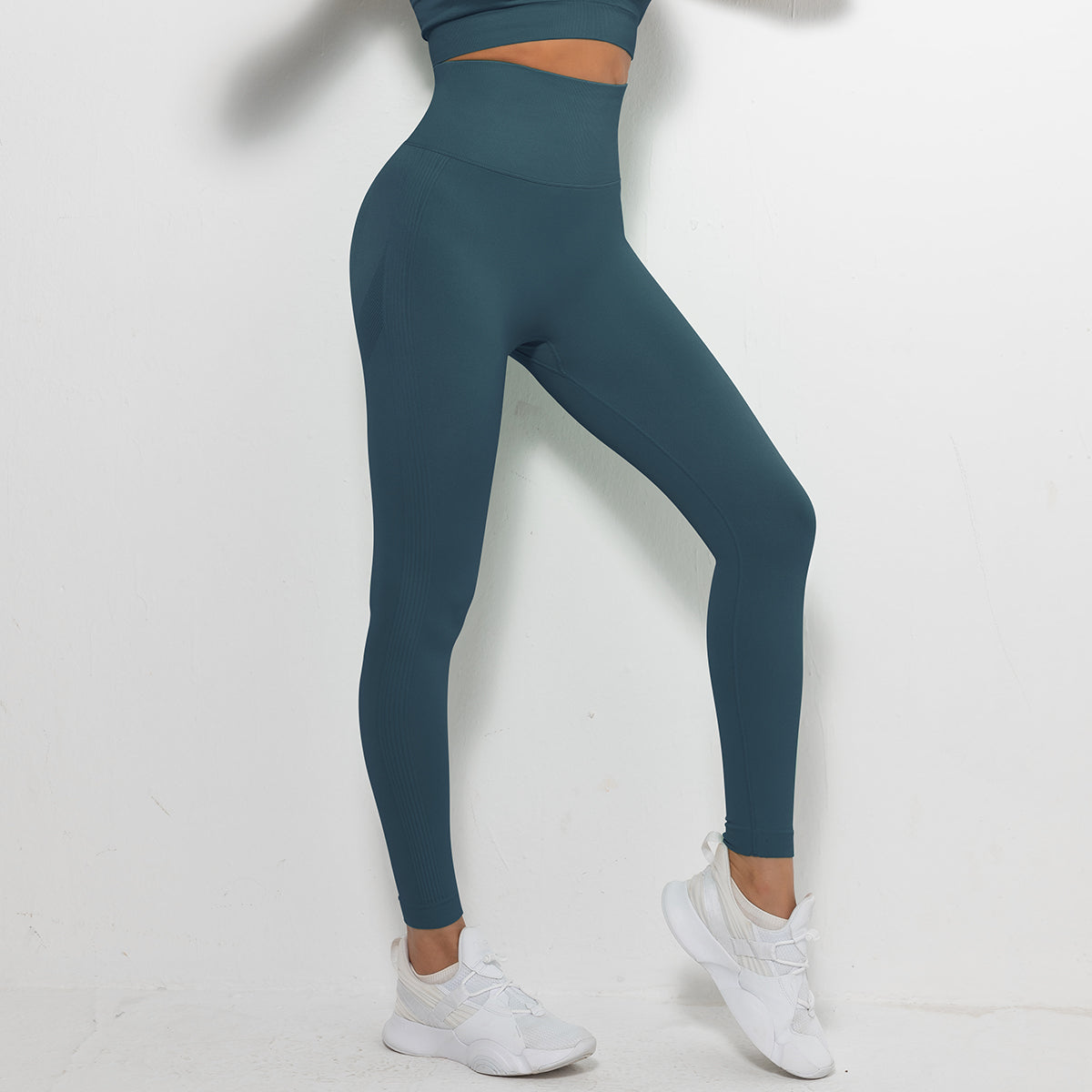 High Waist Tights Pants Fitness Leggings Blue Green 724GoShop