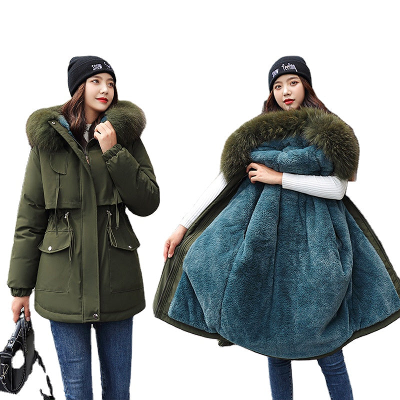 Winter Jacket Women Thick Warm Parka Hooded Cotton Coat Slim Jacket Long Paragraph Plus Size 724GoShop