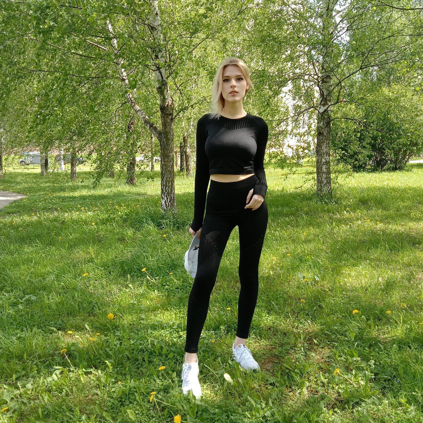 Seamless Mesh Leggings Crop Top Fitness Training Gym Wear Sports Yoga Clothing Workout Women Set 724GoShop