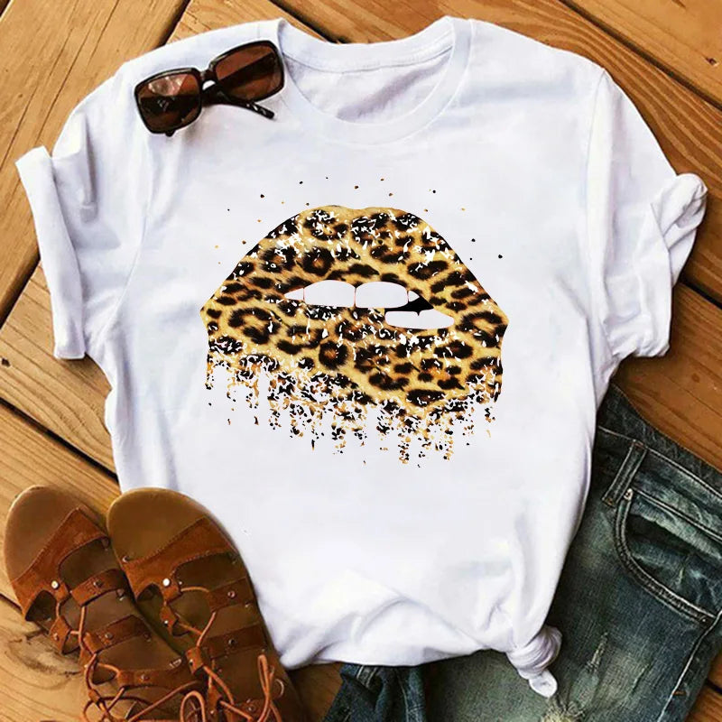 T-Shirt Women'S Short Sleeve Boutique Lip Custom Tshirt Printing Graphic T Shirts ew9 724GoShop