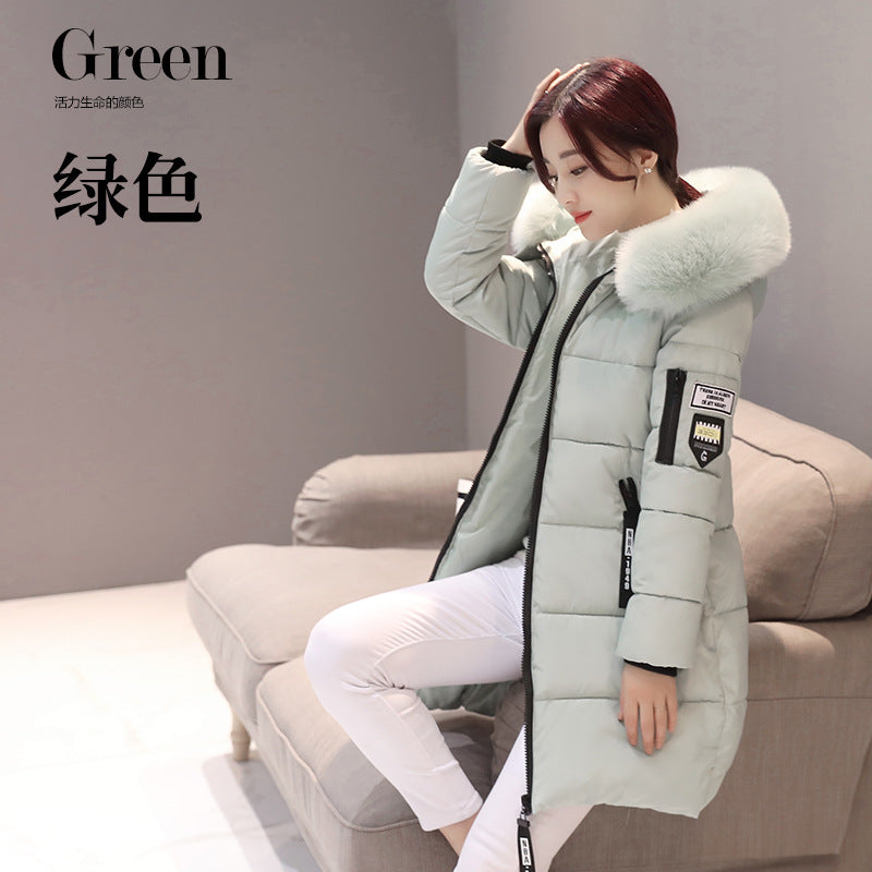 warm hooded cotton-padded winter jackets coats light green 724GoShop