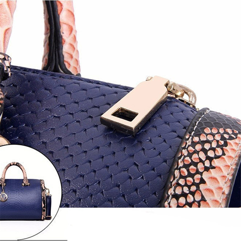 sling bag handbag Large Capacity women hand bag snake Leather boston handbag for women 724GoShop