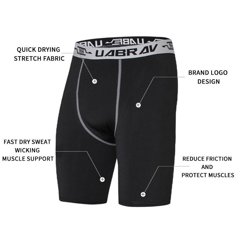 Elastic Leggings Fitness Shorts Mens 724GoShop