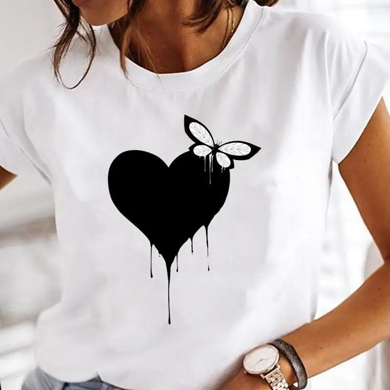 Women Print Clothes Watercolor New Lovely Female Butterfly Tops Graphic T-Shirt Style-9 724GoShop