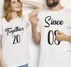 King and Queen Hand Write T-Shirts Couple Matching Short Sleeve Crew T Shirts Style 11 724GoShop