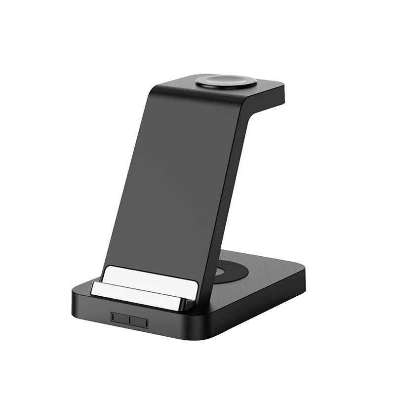 Hot seller 3in1 Wireless Charging Station for iPhone and Qi Mobiles Black Universal 724GoShop