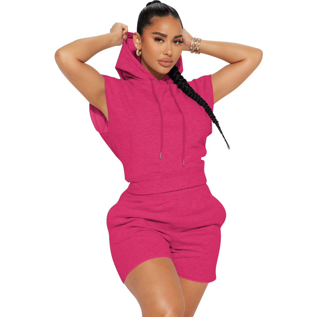 Women Hoodie And Shorts Two Piece women 724GoShop