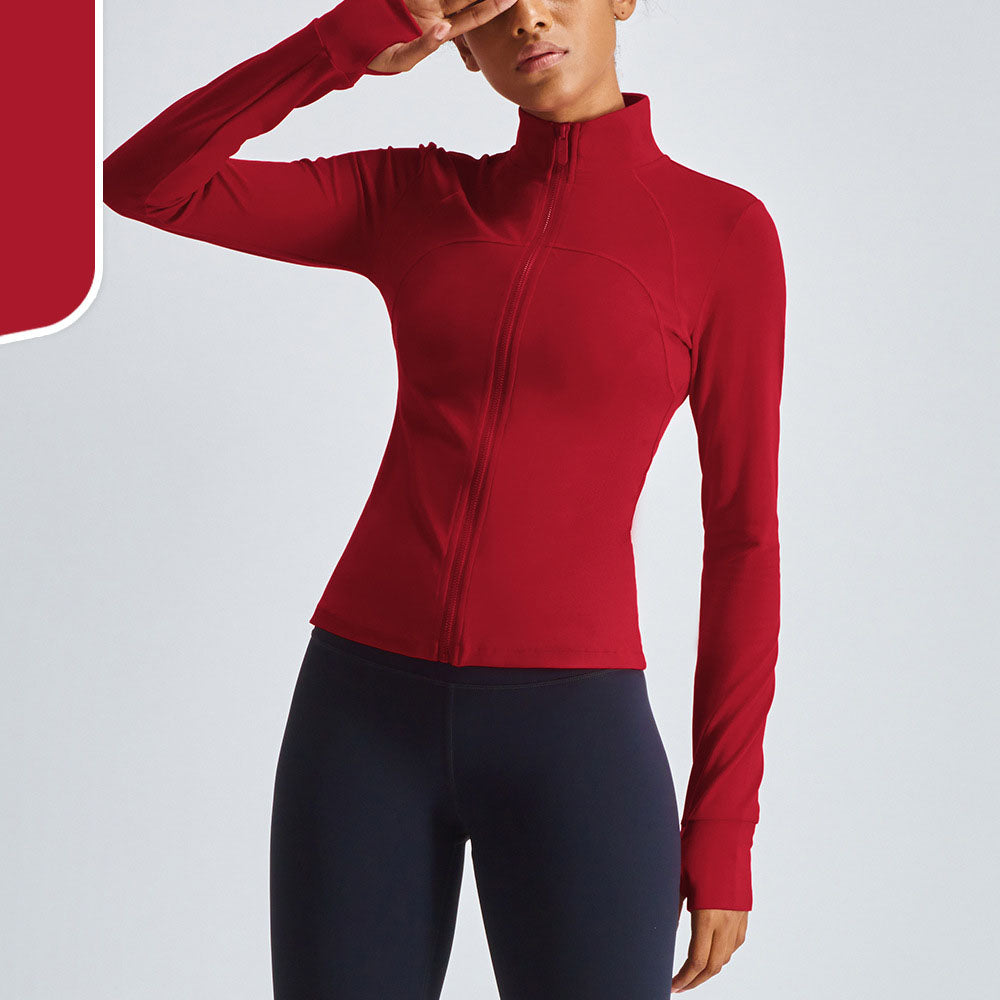 women jacket sport clothes woman gym long sleeve crop zip top 724GoShop