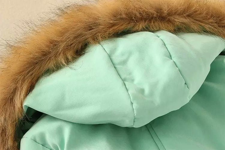 2023 Lady Fur Collar Long Hoodies Warm Jackets Plus Size Winter Coat Women Parka Jackets Casual Cotton Lining Knitted 724GoShop