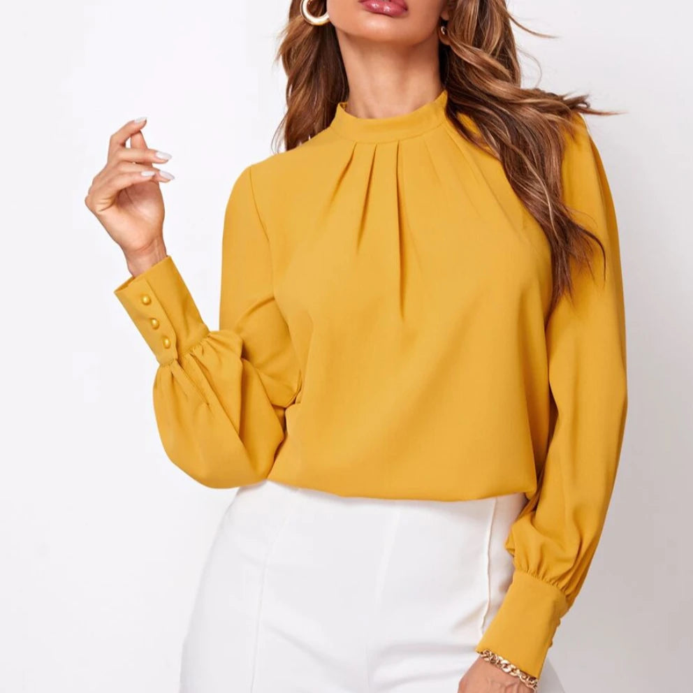 Women Long Sleeve Blouses Lady Loose Casual Chiffon Shirt Tops Blouse 724GoShop