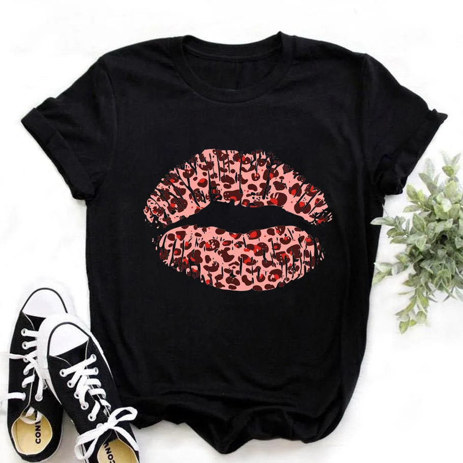 T-Shirt Women'S Short Sleeve Boutique Lip Custom Tshirt Printing Graphic T Shirts ew20 724GoShop