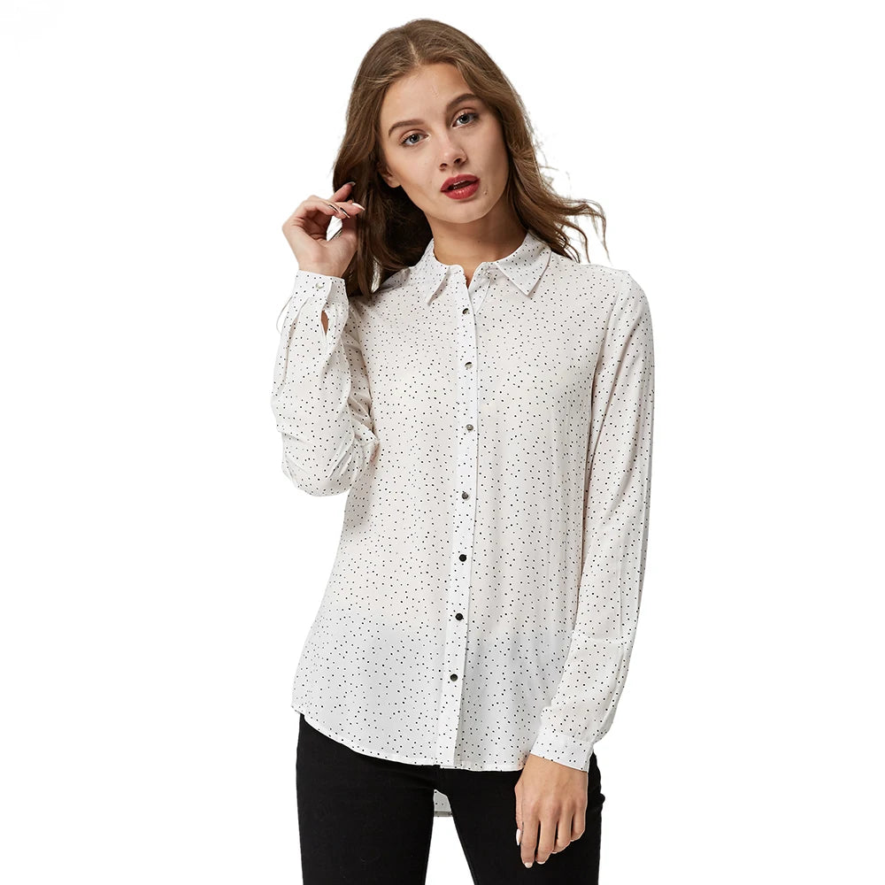 Womens button down Plus Size long sleeve blouse tops Shirts 724GoShop