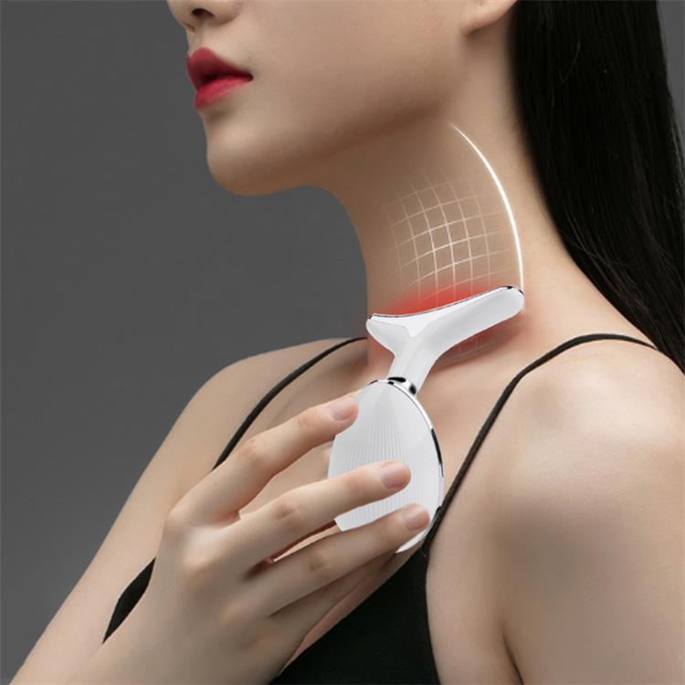 Three Color Light EMS Face And Neck Vibration Massager Lifting Anti Wrinkle Skin Tightening Beauty Equipment 724GoShop