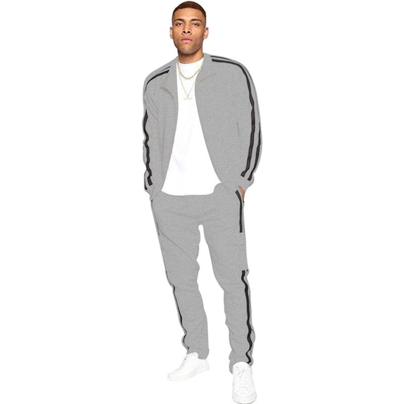 Premium Men's Nylon Sport Tracksuit: Elevate Your Active Style with Quality Set Gray 724GoShop