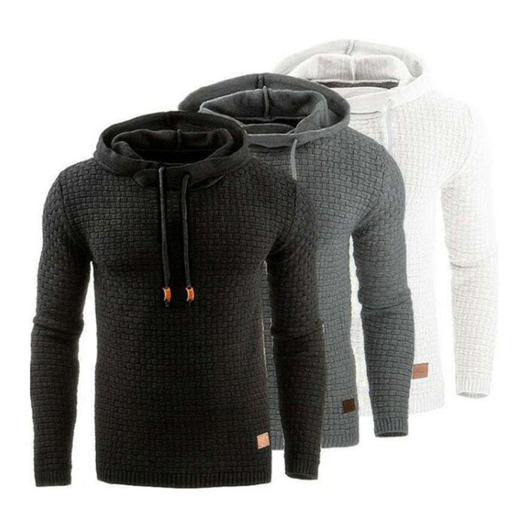 Warm Men Jacquard Fleece Hooded Sweatshirt Autumn Winter Man Hoodie Pullover Long Sleeve Hoodies Male Gym Clothing 724GoShop