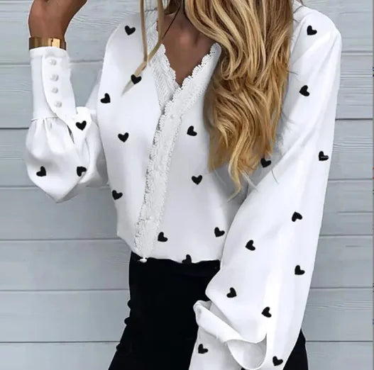 Hot New Fashion Women Top And Blouse Elegant Lace Floral Print Casual Shirts Long 2 724GoShop