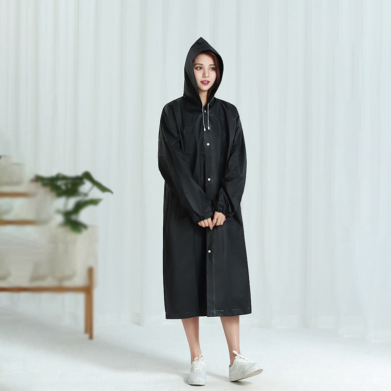 RAINWEAR Women Men Rain Coat 159-190CM Black 724GoShop