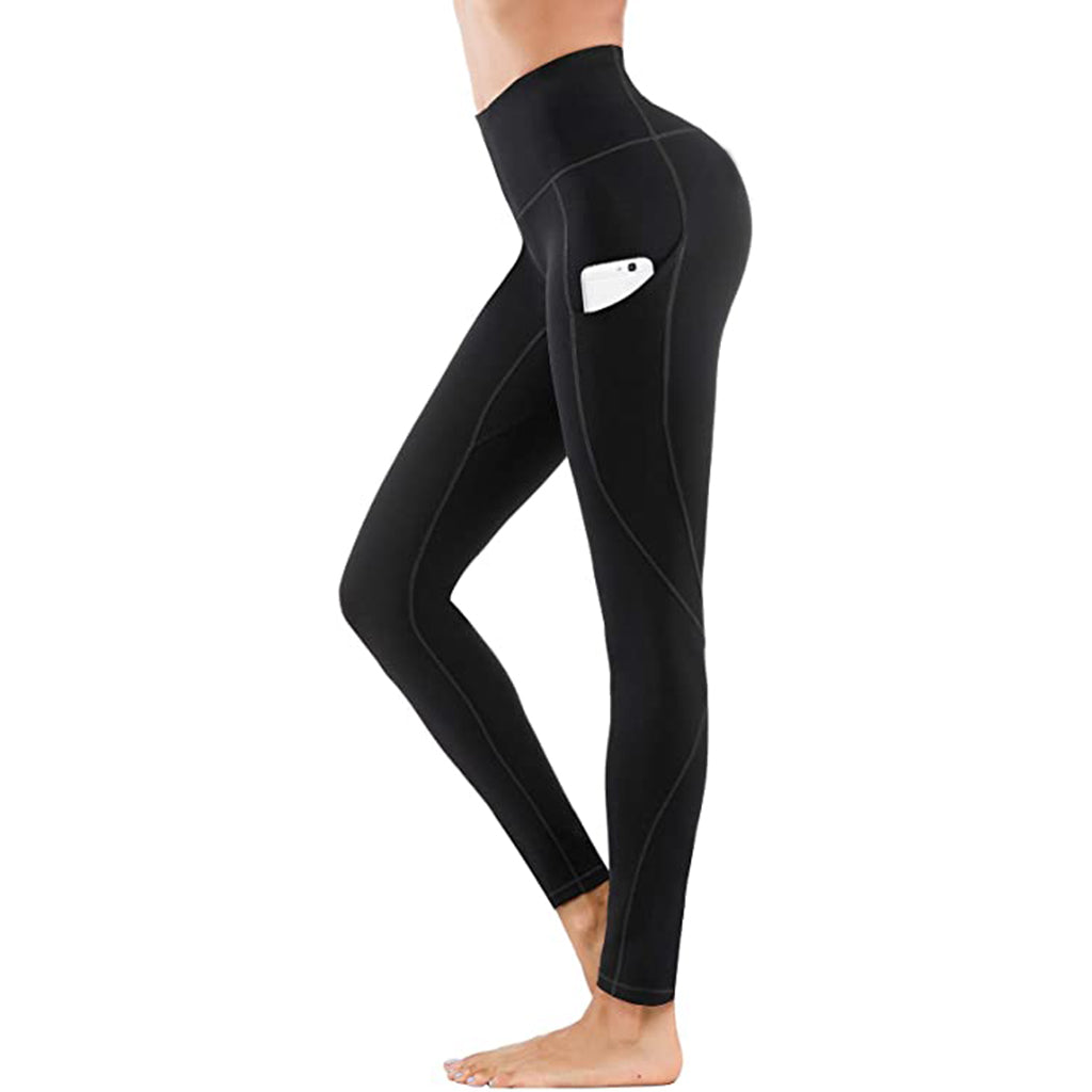 High Waist Yoga Pants with Pockets Black 724GoShop