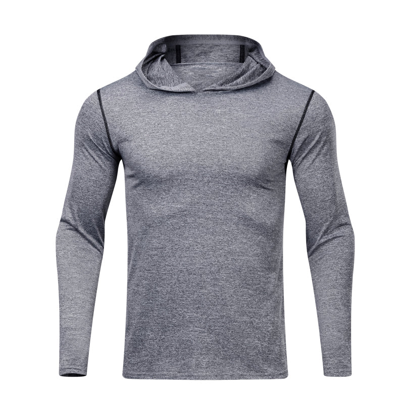 Sport Wear Men Gym Hoodies Outdoor Running Tops Light grey 724GoShop