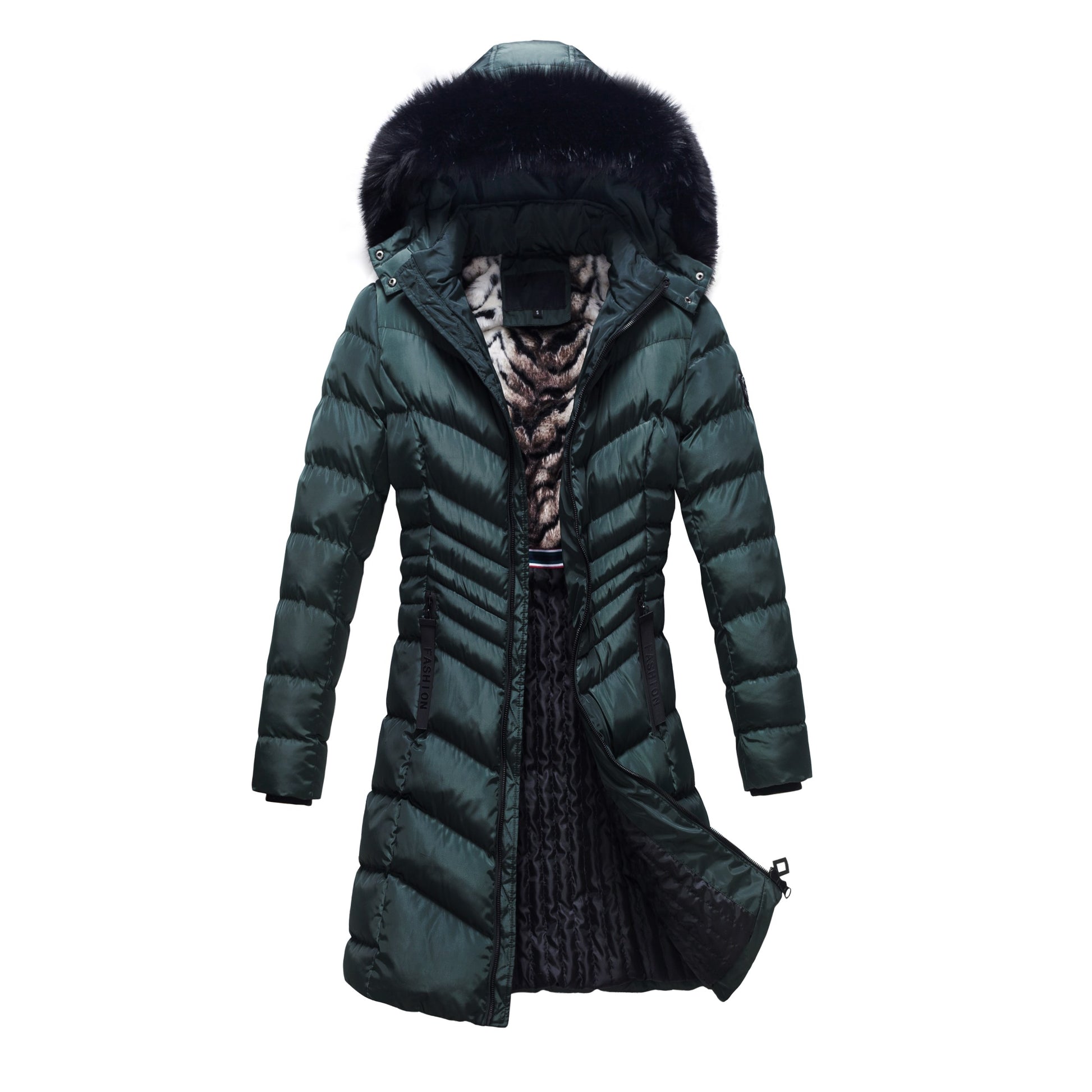 ZOE Hot Selling Woman Jacket Long Style Parka Simple Softshell Jacket Women dark green 724GoShop