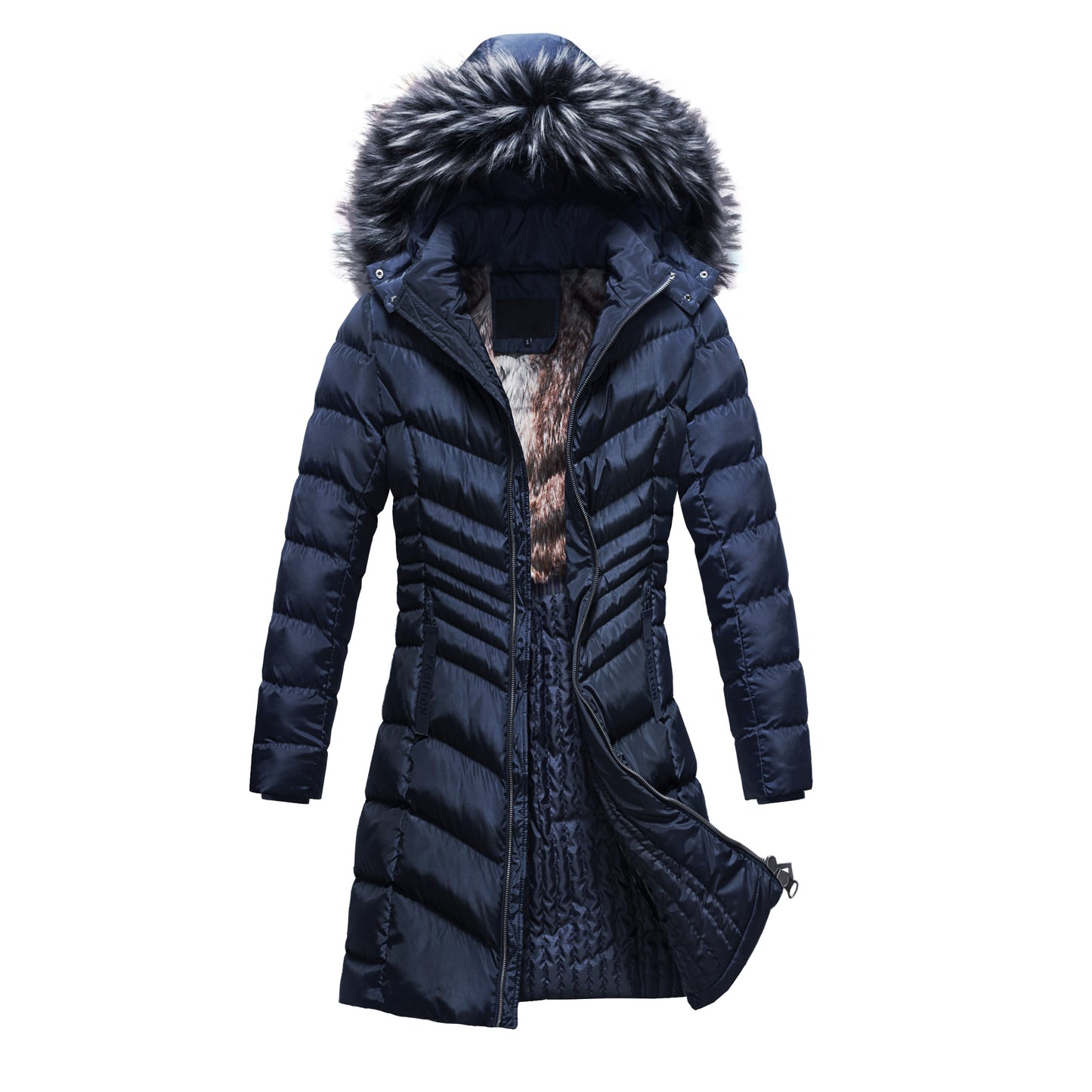 ZOE Hot Selling Woman Jacket Long Style Parka Simple Softshell Jacket Women NAVY 724GoShop