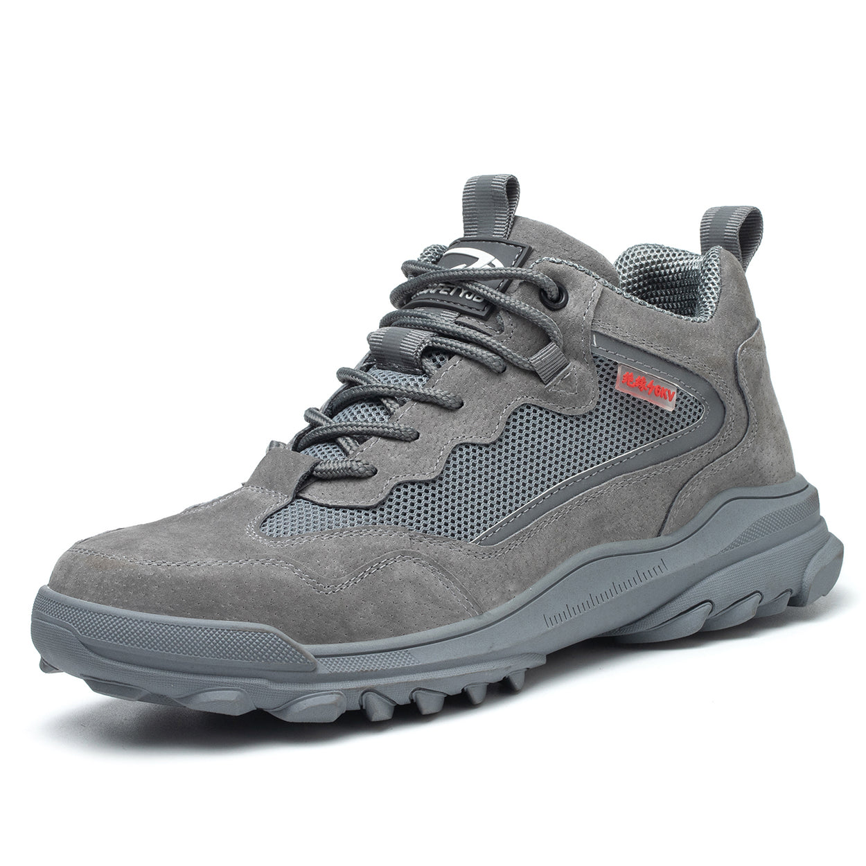 Super lightweight breathable armored suede hard men plastic steel toe work women specifications safety shoes for engineers Grey 724GoShop