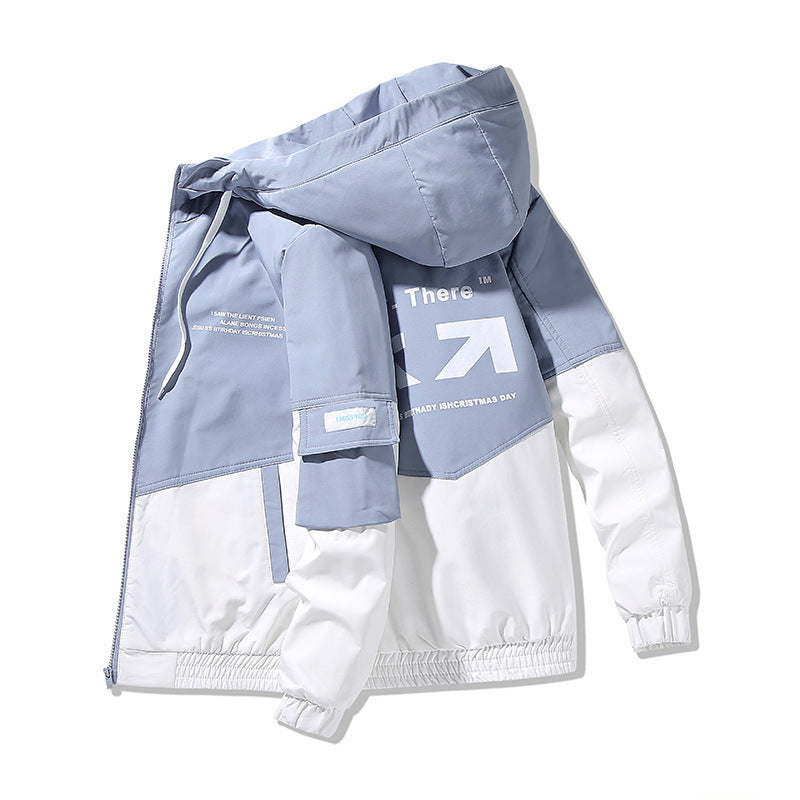 Men's Hooded Fashion Jacket Light Blue 724GoShop