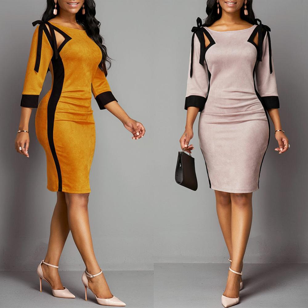 casual dresses round neck 724GoShop