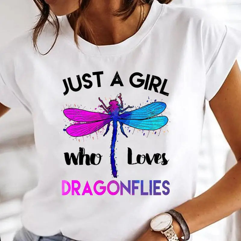 Women Print Clothes Watercolor New Lovely Female Butterfly Tops Graphic T-Shirt Style-21 724GoShop