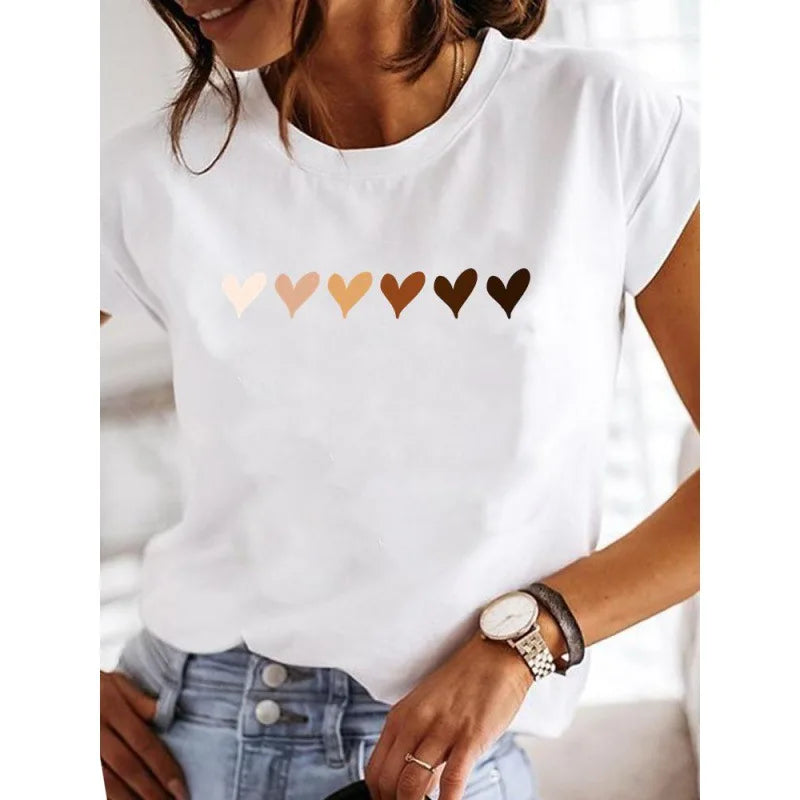 Short Sleeve Love Casual T-shirts Clothes Women Female T Clothing Ladies graphics Style-14 724GoShop