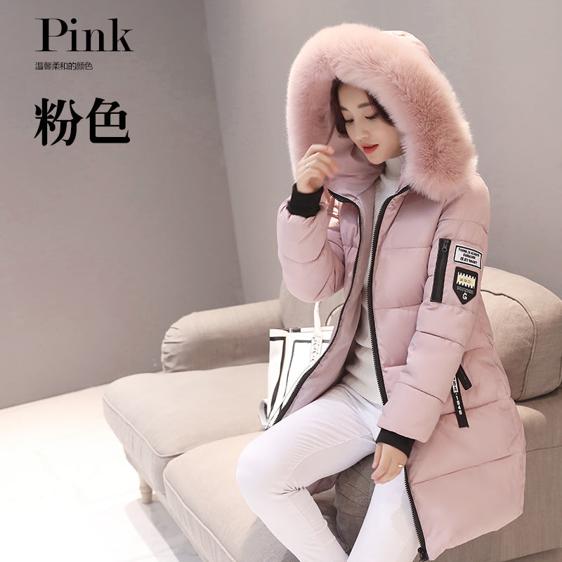 warm hooded cotton-padded winter jackets coats Pink 724GoShop