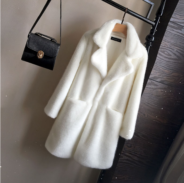 Women Winter Clothes New Fur-Integrated Long Faux Fur Coat Mink Women's Mid-Length Fur Coats For Ladies 724GoShop