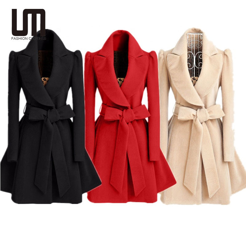 Liu Ming Winter 2023 Women Clothes Elegant Outerwear Woolen Jacket Long Coats 724GoShop