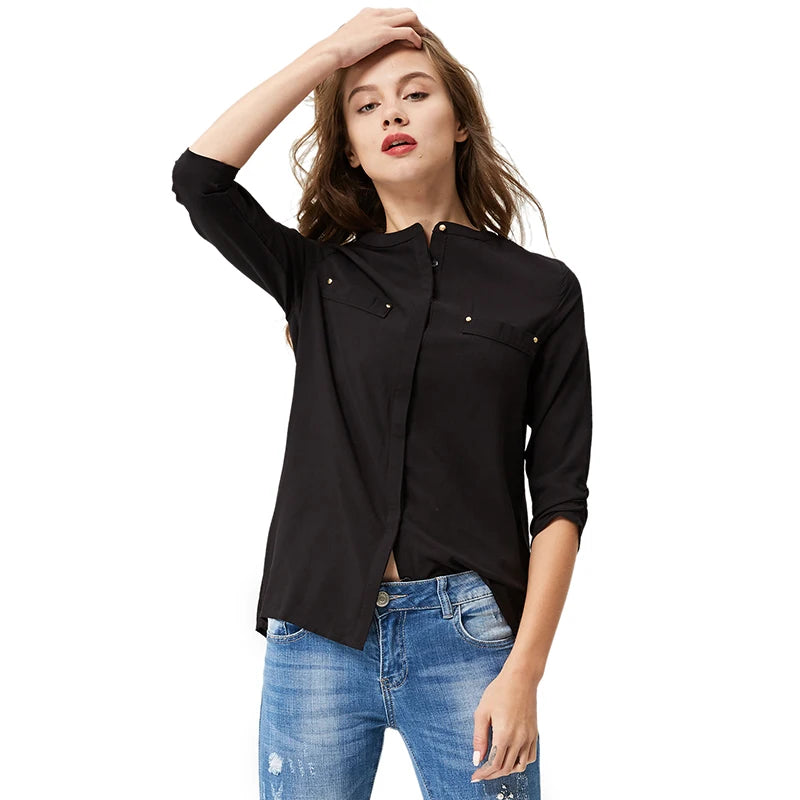 Long Sleeve Button Down Blouse Women Casual Streetwear Shirts Tops 724GoShop