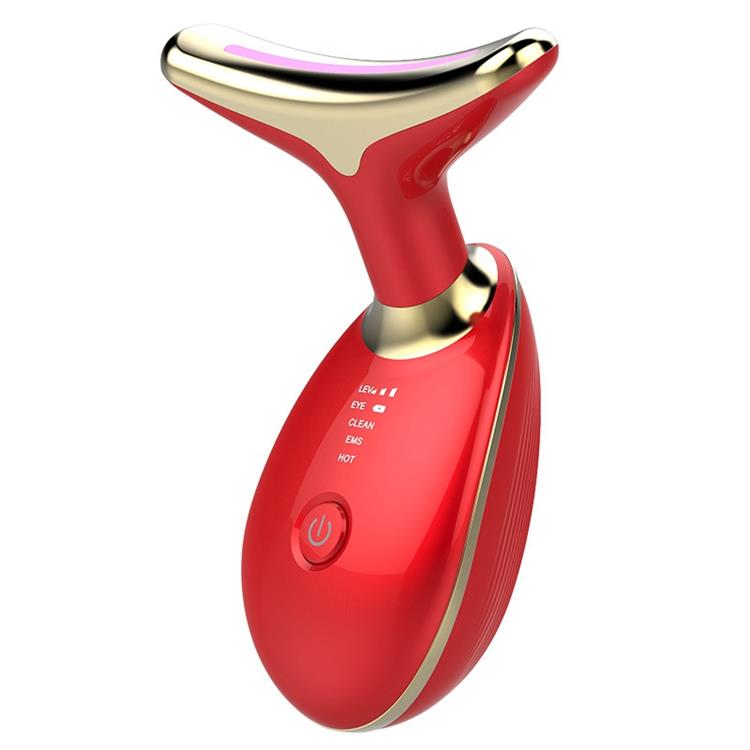 Three Color Light EMS Face And Neck Vibration Massager Lifting Anti Wrinkle Skin Tightening Beauty Equipment 724GoShop