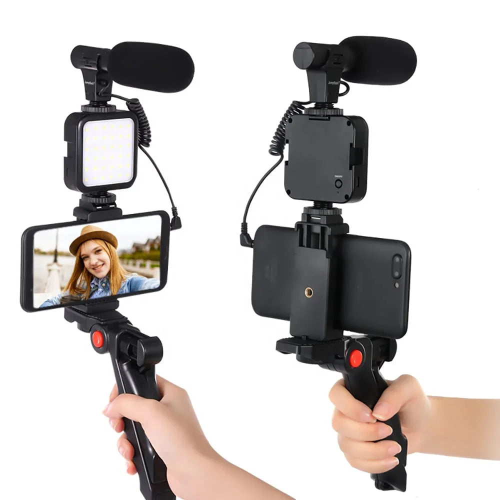 Video Vlogger Kits Microphone LED Fill Light Mini Tripod With Remote For Camera smartphone video microphone vlogger kit 724GoShop