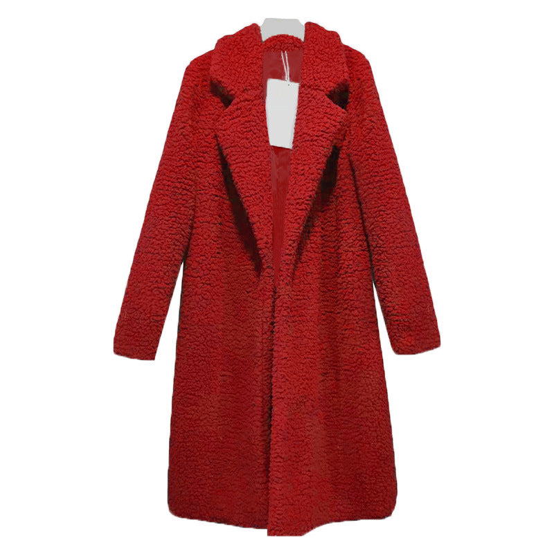 Long Winter Coat Woman Red 724GoShop